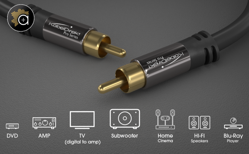 KabelDirekt Pro Series Sub RCA - kábel pre subwoofer