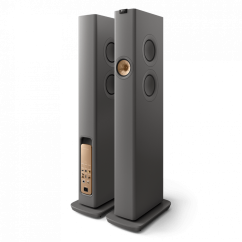 KEF LS60 wireless - aktivní sloupové reproduktory s perfektním designem a zvukem - rozbaleno ze studia - Titanium Grey