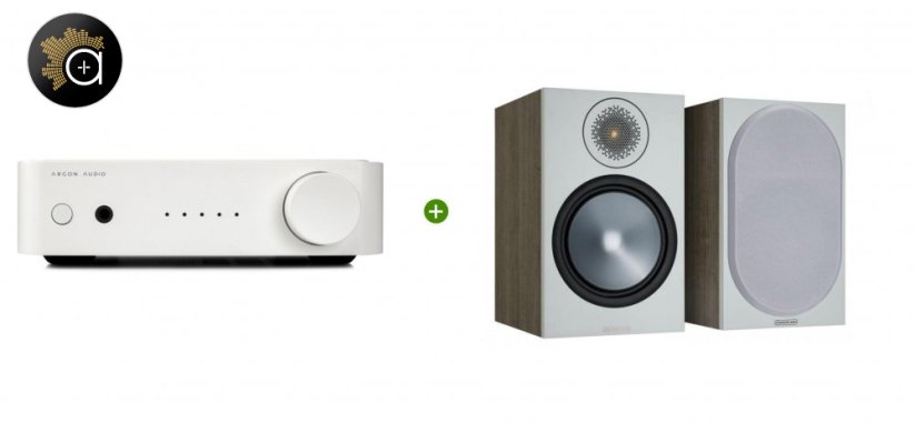 Set Argon Audio SA1 - kompaktní a stylový zesilovač (bílá) + Monitor Audio Bronze 100(Urban Grey)