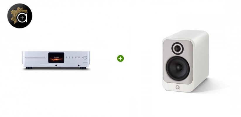 Set Audiolab Omnia (stříbrná) + Q Acoustics Concept 30(Bílá)