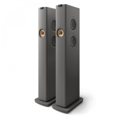 KEF LS60 wireless - aktivní sloupové reproduktory s perfektním designem a zvukem - rozbaleno ze studia - Titanium Grey