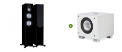 Set Monitor Audio Silver 300 7G (černá, vysoký lesk) + REL T/7x(Bílá, vysoký lesk)
